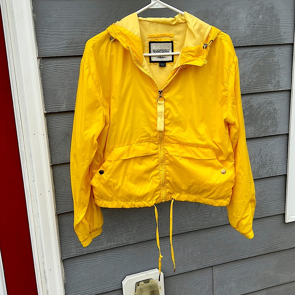 Yellow windbreaker jacket